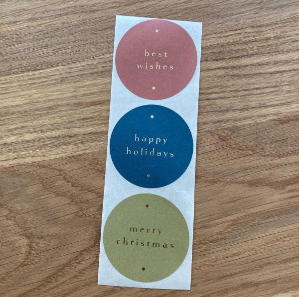 Aufkleber/Sticker &quot;happy holiday - merry christmas - best wishes&quot;, 3er Set